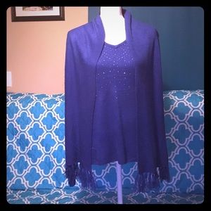 Carolyn Taylor sweater with scarf